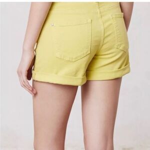Anthropologie Pilcro & The Letterpress Bright Yellow Denim Shorts - Size 25